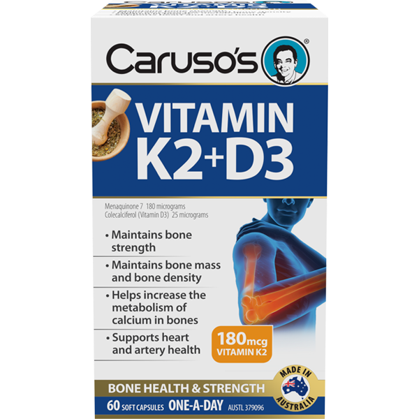 Caruso's Vitamin K2 + D3 60 Capsules