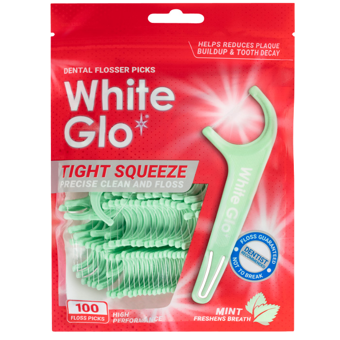 White Glo Tight Fit Mint Flosser Picks 100 Pack