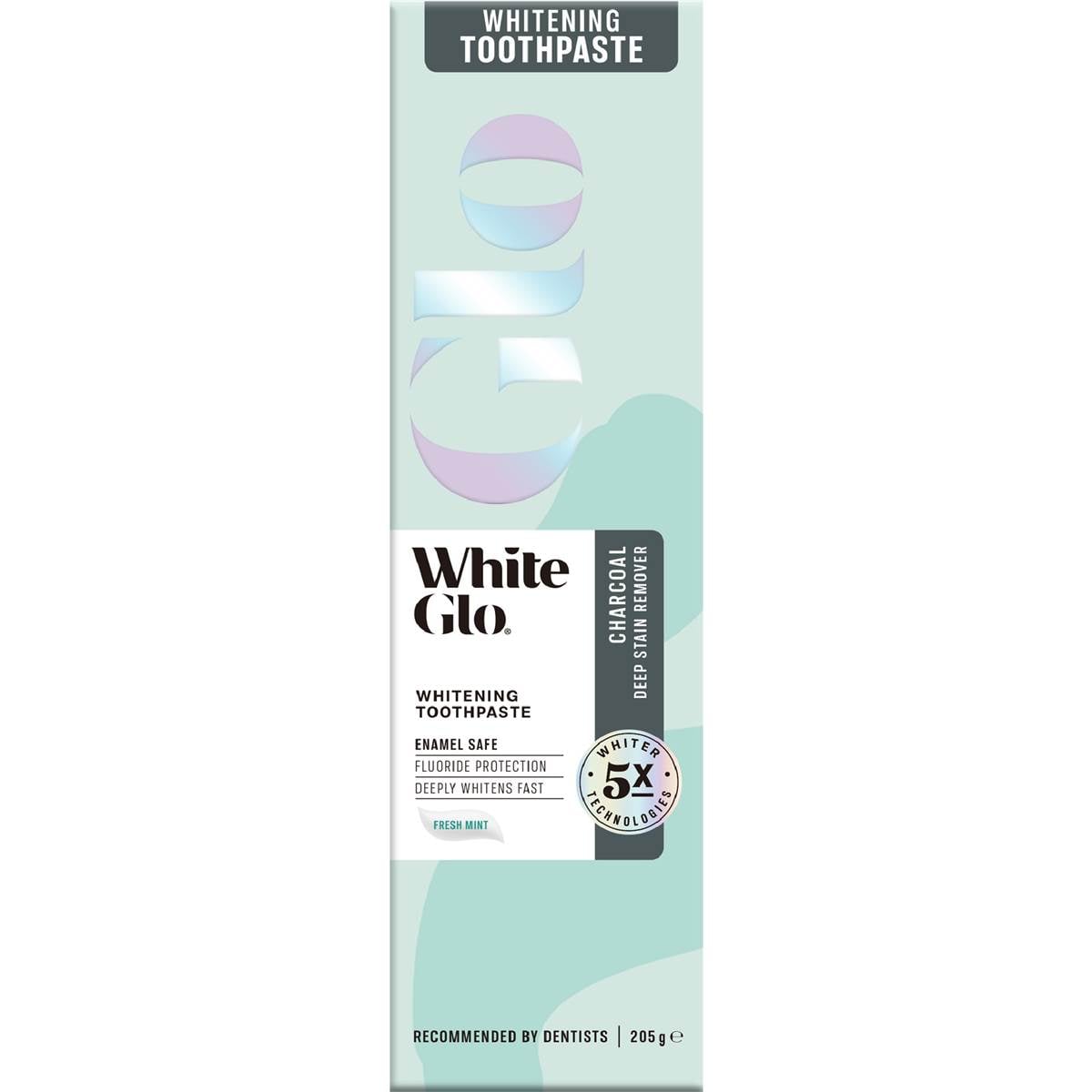 White Glo Charcoal Deep Stain Remover Toothpaste 205g
