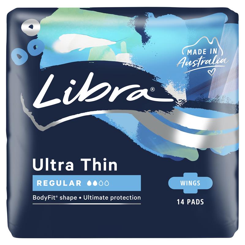 Libra Ultra Thin Regular Pads with Wings 14 Pack
