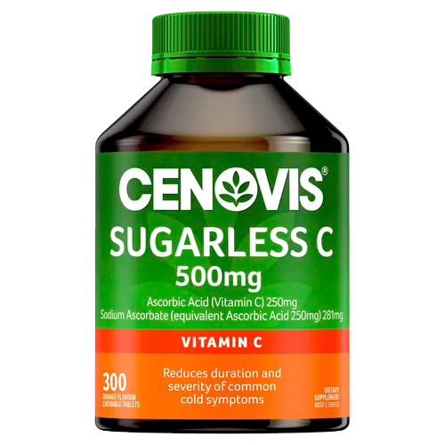 Cenovis Sugarless C 500mg Orange Chewable 300 Tablets
