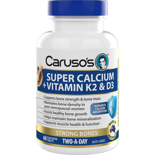 Caruso's Super Calcium + Vitamin K2 & D3 60 Tablets