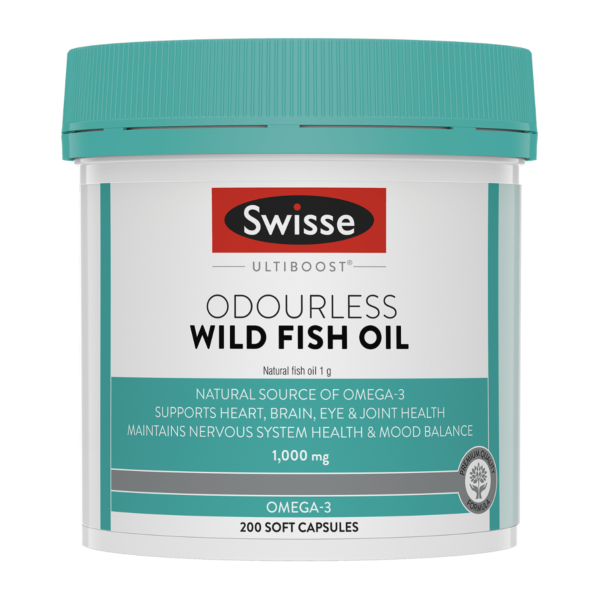 Swisse Ultiboost Odourless Wild Fish Oil 1000mg 200 Capsules