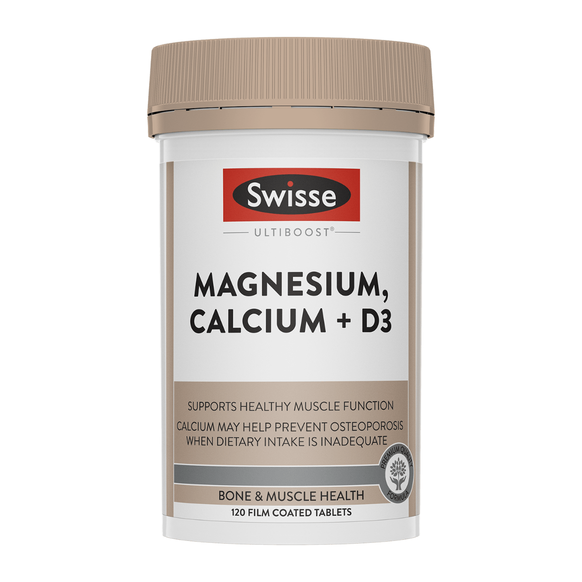 Swisse Ultiboost Magnesium, Calcium + D3 120 Tablets