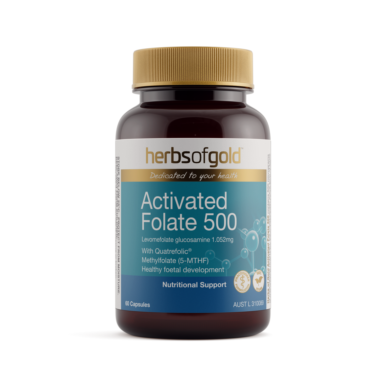 Herbs of Gold Activated Folate 500 60 Capsules